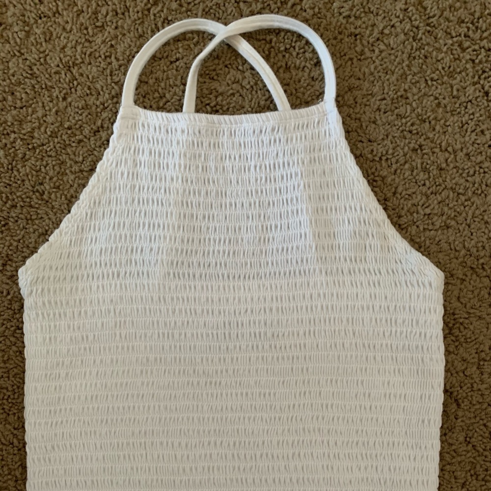 White Smocked halter top